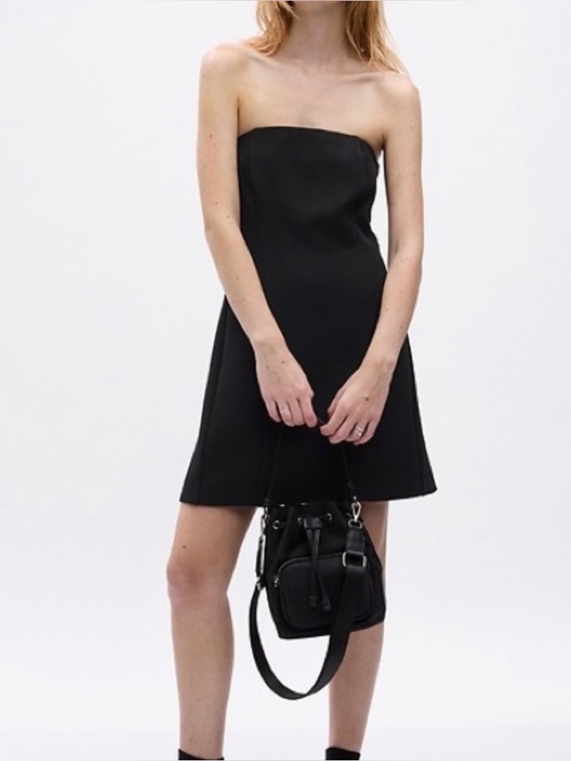 Gap Strapless Black A-Line Mini Dress
